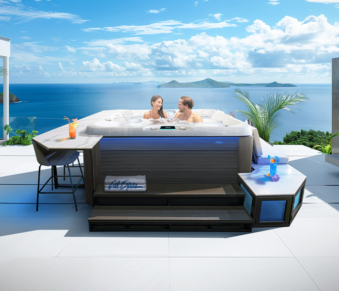 Calspas hot tub being used in a family setting - Vista